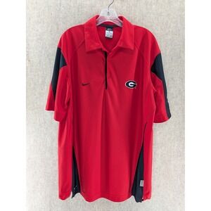 Nike Dri Fit Georgia Bulldogs Polo Shirt Mens Large Red Black Golf